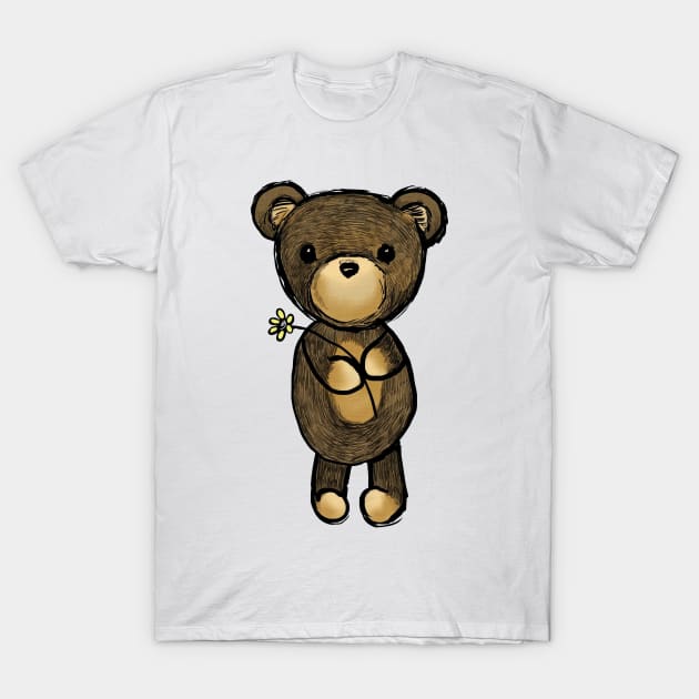 Adorable Teddy Bear Drawing T-Shirt by Korry